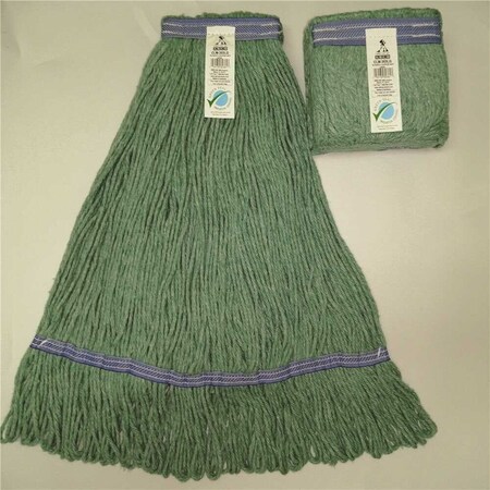 Abco Products Blended Cotton Synthetic Replacement String Mop Large Loop Mop Head Green CLM-303LG20